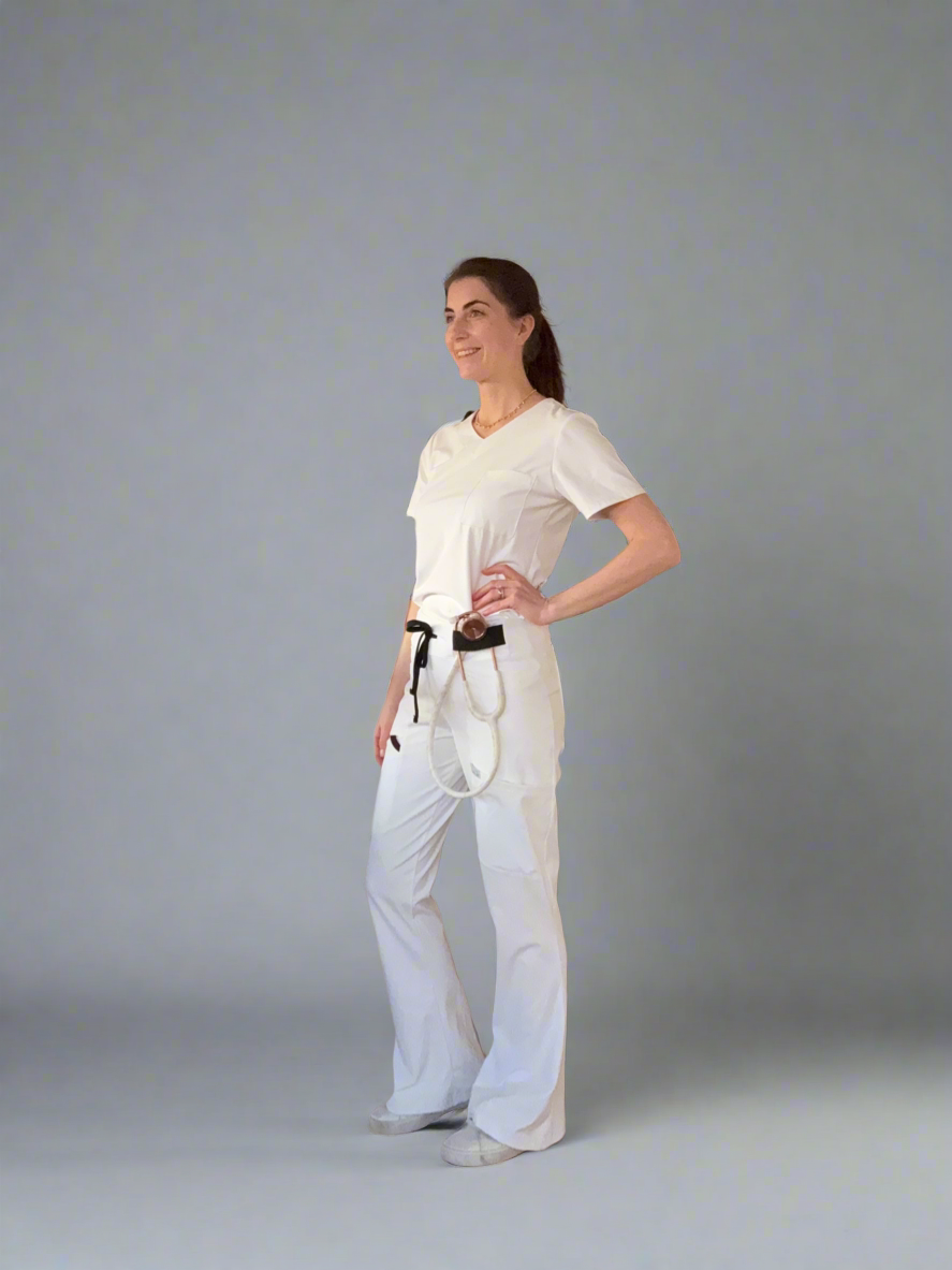 Women's Bootcut Pants in Crystal White