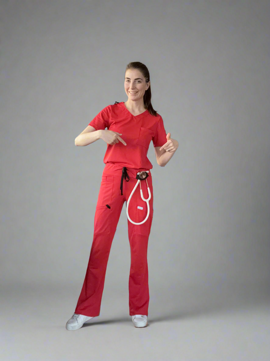 Women's Bootcut Pants in Scarlet