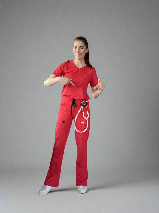 Women's Bootcut Pants in Scarlet