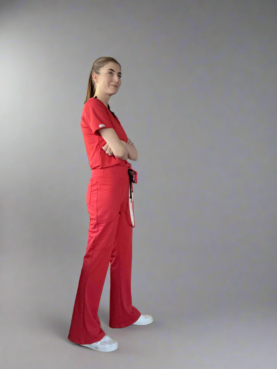 Women's Bootcut Pants in Scarlet