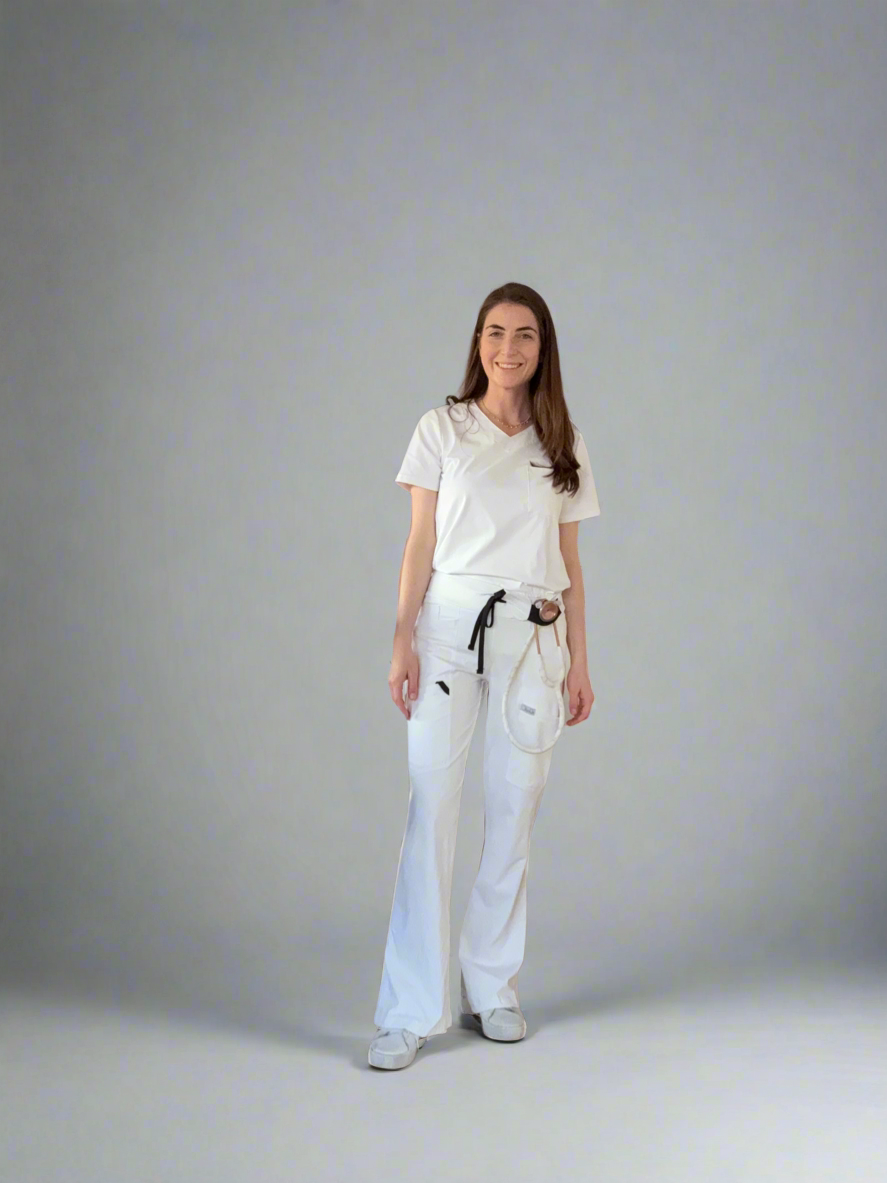 Women's Bootcut Pants in Crystal White