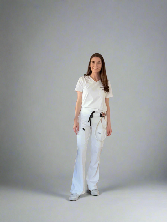 Women's Bootcut Pants in Crystal White