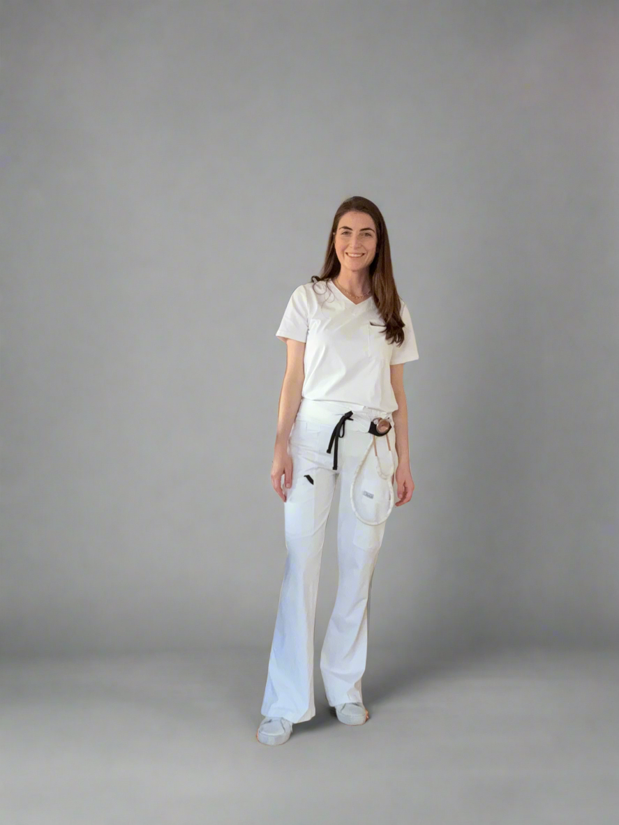Women's Bootcut Pants in Crystal White
