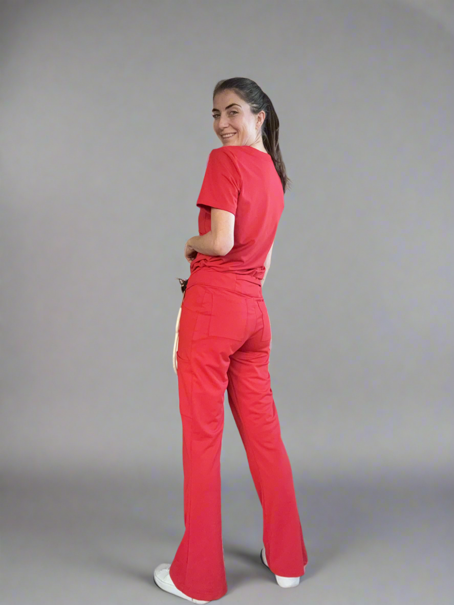Women's Bootcut Pants in Scarlet