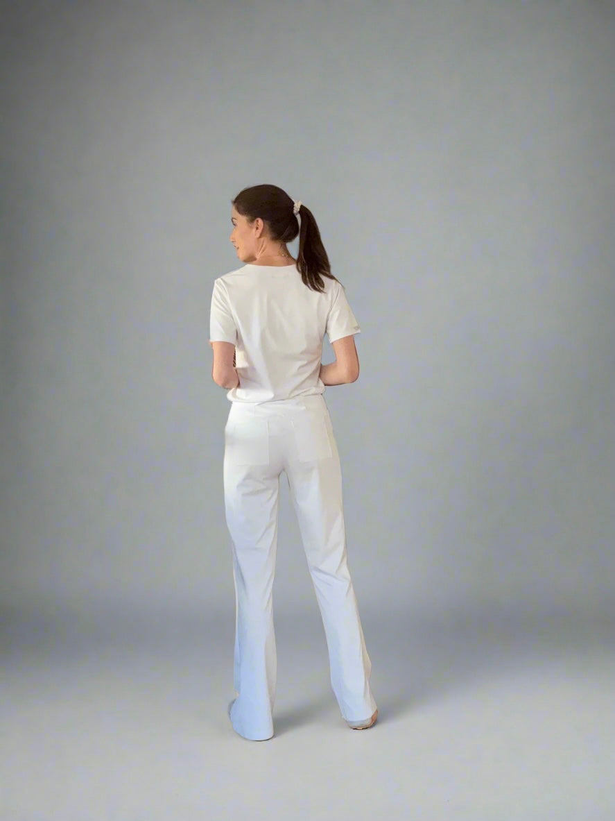 Women's Bootcut Pants in Crystal White