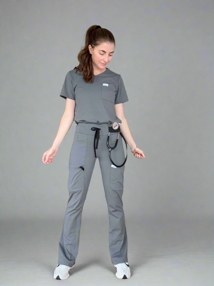 Women's Bootcut Pants in Grey